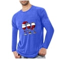 thumbnail image 2 of VgaVtl Long Sleeve Tee Shirts for Men Blue Christmas Shirts for Men Plus Size Casual Workout Graphic Holiday Loose Shirts,XXL, 2 of 4