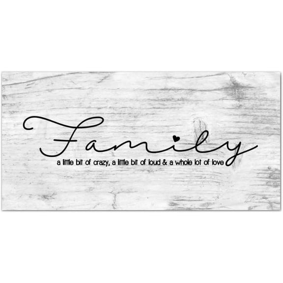 Vintage Wood Signs with Quotes Family A Little Bit of Crazy a Little Bit of Loud Wood Plaque Farmhouse Family Wall Art Rustic Wall Decor Home Decor for Bedroom Living Room 5x10 Inch
