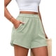 thumbnail image 4 of Shorts Boxer de Mujer PRETTYGARDEN a Rayas Verano 2025 Tendencia Casual con Cintura Elástica para Descanso y Playa (Rayas Verde Claro y Blanco, Talle Grande), 4 of 8