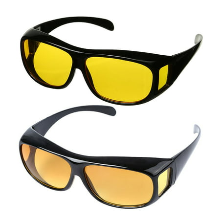 Day and Night HD Vision Wraparounds Sunglasses Combo Pack
