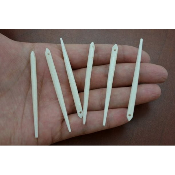 6 Pcs Handmade Carved Bone Sewing Knitting Needle, Handmade bone