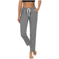 thumbnail image 2 of Timegard Joggers Pants for Women Elastic Waist Fitting Drawstring Sweatpants Workout Lounge Trousers, 2 of 9