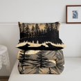 thumbnail image 5 of Manfei Wild Wolves Twin Comforter Sets,Wooded Pine Grove Bedding Set,Brown,Black Reversible,2 Pieces,1 Comforter and 1 Pillowcase, 5 of 7