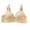 Beige, variant on Wirefree Bralette, Front Closure Bra for Everyday Comfort, Lace Trim Adjustable Strap Breathable Lightweight Underwear, Hand Wash Recommended