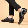 thumbnail image 3 of Rokment Mens Oxfords Dress Shoes Modern Classic Leather Hollow out Pointed Toe Wingtip Tuxedo Business Office Formal Dressy Low Heels Wedding Party Black Size 10.5, 3 of 6