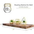 thumbnail image 2 of LYYHTY Floating Shelves for Wall - 24" Bathroom Shelves, Wall Decor for Bedroom, Kitchen, Living Room, Home Decor & Book Storage - Mounted Floating Shelf with Invisible Brackets (Mahogany, 3 Pack), 2 of 7