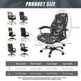 thumbnail image 6 of FKELYI Retro Floral Sika Deer Print Office Chair Cover Computer Chair Covers Removable Chair Protector Slipcover Stretch Fabric Boss Chair Covers for Home Office, Large, 6 of 6
