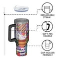 thumbnail image 4 of OBREWU Pioneer Flower Tumbler with Handle and Lid,Pioneer Flower 40oz Double Wall Vacuum Insulated Tumbler,Cups Gift for Women and Men, 4 of 7
