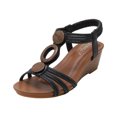 thumbnail image 2 of Xunlbb Sandals for Women Slope Heel Sandals Soft Soled Retro Roman Shoes Beach Sandals for Woman on Clearance, 2 of 6