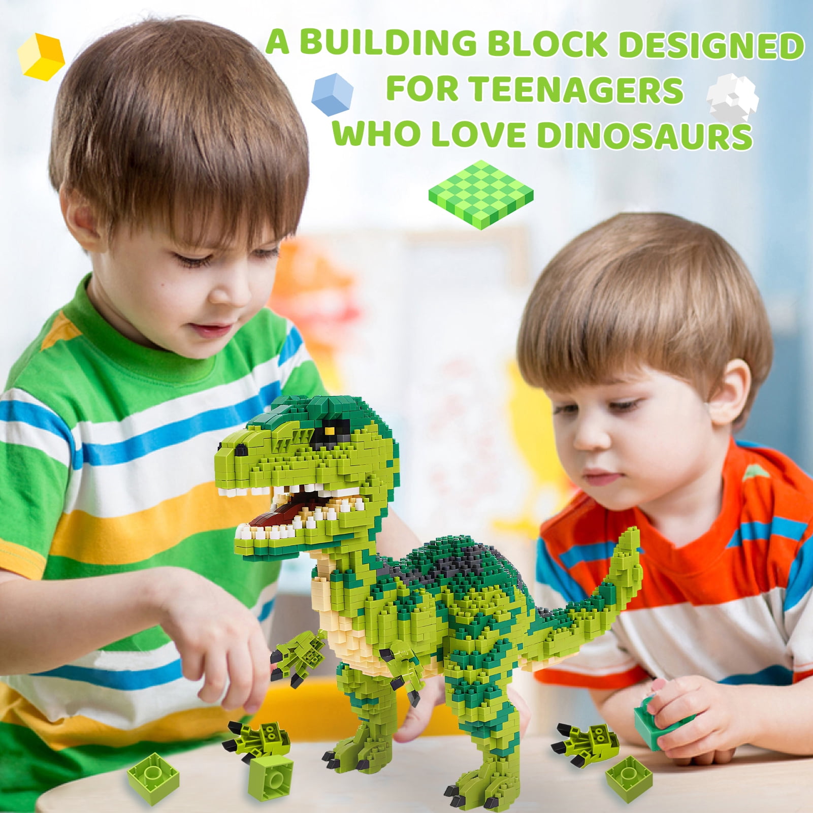 Leimao Dinosaur Micro Building Blocks, 1457pcs Velociraptor Tyrannosaurus Rex DIY Mini Diamond Blocks Bricks Toy for Boys Age 8-12,14+ Teens Adults
