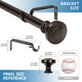 thumbnail image 5 of Urbanest 1" Diameter Alloy Steel Designer Single Curtain Rod – Elegant Drapery Hardware, Heavy-Duty Cast Iron Window Treatment Rod, 28" to 48", Oil-rubbed Bronze (ORB), 5 of 6