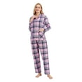 thumbnail image 3 of Apparonia Women's Pajama Sets 100% Cotton Flannel Ladies PJs Button Front Top Drawstring Bottoms Dusty Plaid 3XL, 3 of 7