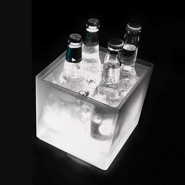 Cqxid Rack Under $30 Ice Bucket With LED Ice Bucket, Double Layer, For Beer, Summer Cooling