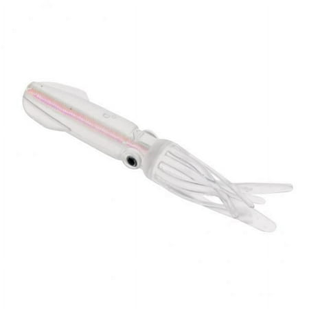 kesoto 2x10.5cm Bionic Squid Baits Artificial Soft Lures with Built-in Colorful Tube White 3 Pcs