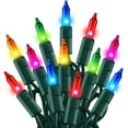 thumbnail image 3 of Dazzle Bright Christmas Mini String Lights, 33FT 150 luces incandescentes iluminadas con decoraciones navideñas certificadas UL para decoración de árbol de Navidad en interiores y exteriores (multicol, 3 of 4