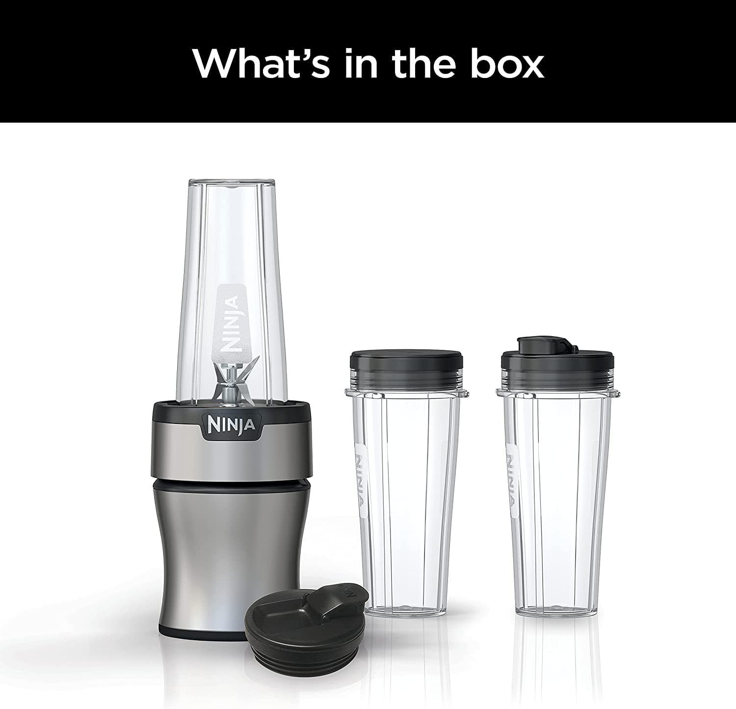  Ninja BN401-A Nutri Pro Compact Personal Blender, Auto-iQ  Technology, 1100-Peak-Watts, for Frozen Drinks, Smoothies, Sauces & More,  With To-Go Cups & Spout Lids, Gray: Home & Kitchen