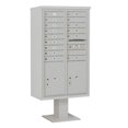 thumbnail image 4 of Salsbury Industries Pedestal Mounted 15 Door Front Load 4C Horizontal Cluster Box Unit with 2 Parcel Lockers, 4 of 6