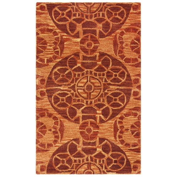 SAFAVIEH Wyndham Louise Medallion Wool Area Rug, Cinnamon, 2' x 3'
