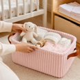 thumbnail image 7 of Large Capacity Baby Storage Basket, Corduroy Nursery Organizer with Handles for Toys, Clothes and Diapers, Soft Storage Bin for Baby Room, Birthday Gift Idea, 7 of 7