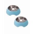 thumbnail image 1 of Plato Tazon Comedero Perros Y Mascotas xtellar azul Antiderrapante 2 Pzs, 1 of 5