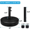 thumbnail image 4 of CHUANK 20" Robuste Marché Patio Parapluie Base avec Support en Acier Rempli d'Eau pour Jardin 20 Pouces Base Ronde, 4 of 7