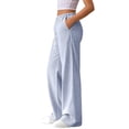 thumbnail image 6 of MYAOYI Women Pants no boundarie Casual Striped Drawstring Loose Fit Wide Leg Trousers, 6 of 7