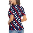 thumbnail image 2 of Goofa Patriotic Star Pattern Women's Slim-Fit Short-Sleeve V-Neck T-Shirt,Classic-Fit Short-Sleeve V-Neck T-Shirt-3X-Large, 2 of 5
