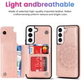 thumbnail image 2 of Case for Samsung Galaxy S23 5G, Premium PU Leather Flip Case [Two Magnetic Clasp] [Card Slots] Stand Function Embossed Mandala Flower Durable Soft TPU Back Wallet Cover - Flower Rose Gold, 2 of 14