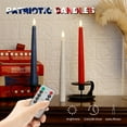 thumbnail image 5 of Patriotic Flameless Taper Candles With 3D Wick - 9.6" Real Wax Red White and Blue With Remote and Timer - 4th of July LED Battery Operated Fake Candles, 3 Pack, 5 of 13