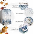 thumbnail image 5 of Fall Thanksgiving Shower Curtain, Blue Eucalyptus Leaves Shower Curtains Set with Hooks, Autumn White Pumpkin Waterproof Fabric Bathroom Curtains Decor Home Accessories,72 X 84 Inch Extra Long, 5 of 7