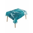 thumbnail image 2 of Teal Green Ocean Shark Tablecloth Rectangle Table Cloth 52x70,Waterproof Outdoor Table Cloth Covers Decorative Table Protector,Coastal Wave Summer Beach Washable Table Cover for Kitchen Dinning Party, 2 of 8