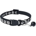 thumbnail image 3 of Paquete de 2 huellas y collar reflectante para gatos con cascabel Collar básico para perros y gatos Hebilla Collar ajustable de poliéster para perros y gatos o cinturones de seguridad Adepaton WMZL-635-1, 3 of 3