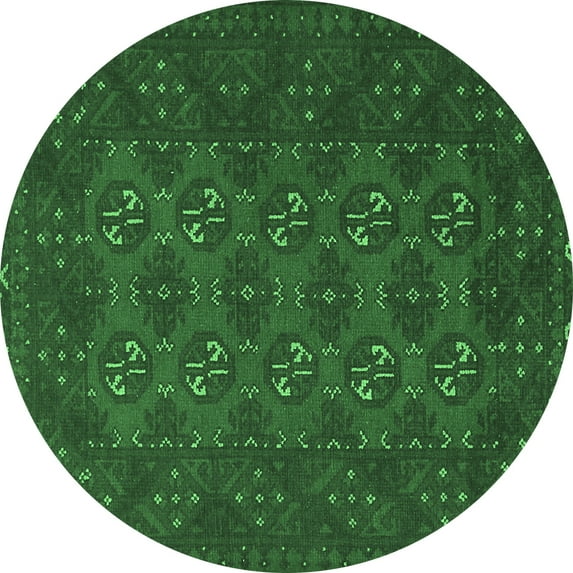 Ahgly Company Indoor Round Persian Emerald Green Traditional Area Rugs, 8' Round