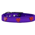 thumbnail image 3 of Mirage Pet Products Leather Heart Dog Collar, Purple, S/M, 3 of 3