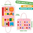 thumbnail image 2 of Busy Board for Toddlers  Baby Educational Learning Toys Felt Learning Early Basic Life Skills  Activity Board Toys with Buckles  Zip  Numbers  Button  Time  Alphabet, 2 of 7
