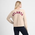 thumbnail image 5 of Women's Fanatics Tan Atlanta Braves Oversized Stadium Slub Long Sleeve Henley T-Shirt, 5 of 5
