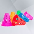 thumbnail image 3 of CIMAXIC 10Pcs Multi-purpose Plastic Cone for Soccer Roller Skating Physical Sports Training (Random Color),2.99"X2.99"X2.95", 3 of 4
