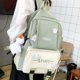 thumbnail image 4 of 4x/set Teens Canvas Tote ptop Wide Travel Casual Computer Bolsa de pañales Estuche para lápices capacidad Verde Macarena mochilas escolares, 4 of 8