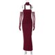 thumbnail image 2 of DGLUKE Elegantes vestidos largos sin tirantes para mujer Verano 2025 Sexy fruncido ajustado maxi vestido burdeos vestido de fiesta de noche con guantes, 2 of 5