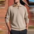 thumbnail image 2 of Yiaimeir Men's Long Sleeve Ribbed Knit Pullover Sweater with Quarter Zip Collar and Elbow Patch Casual Classic Design, 2 of 7