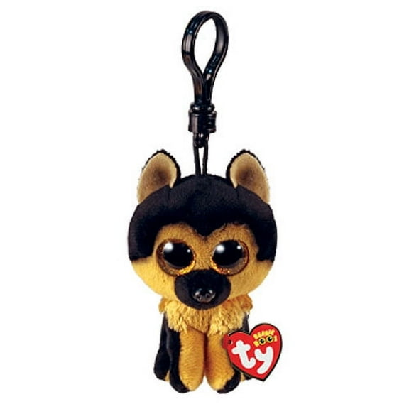 TY Beanie Boos - SPIRIT the German Shepherd (Glitter Eyes)(Key Clip - 3" Plush)(BONUS ONE RANDOM TY ERASER)