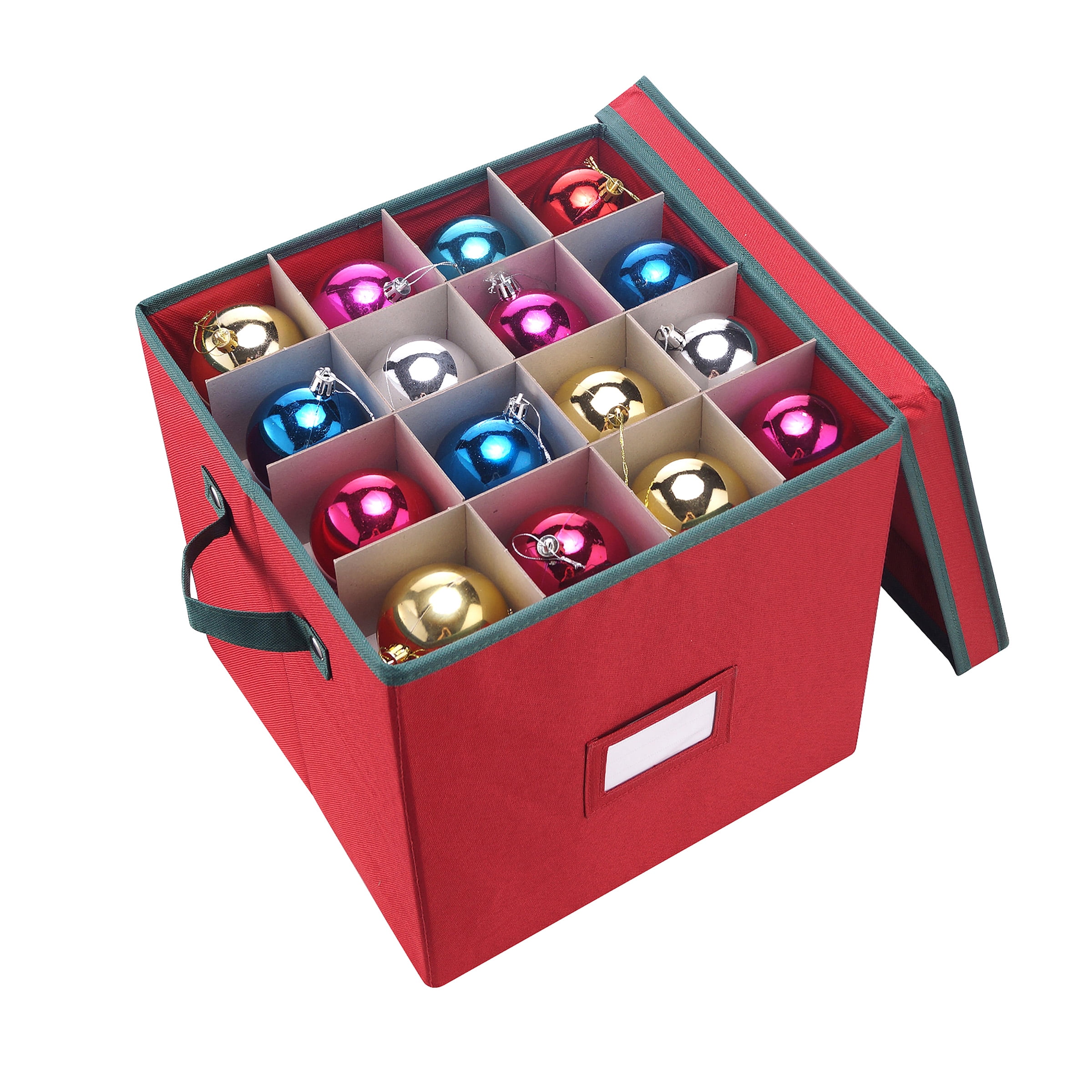 Elf Stor Premium Red Christmas Ornament Storage Chest Holds 64 Balls W/ Dividers for sale online