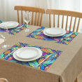 thumbnail image 3 of Blue Pioneer Flower and Leaf Pattern Summer Placemats Table Placemats Set Of 4-Linen Kitchen Washable Placemats Table Mats 11.8"x17.7" Non-Slip Heat Resistant, 3 of 6