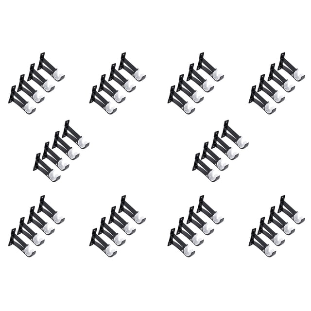 Soportes de Varilla de Cortina Individual de 40 Paquetes para Varillas de Cortina Aleación de Aluminio Soportes de Varilla de Cortina de Servicio Pesado (Negro)