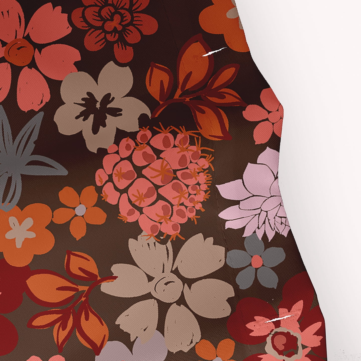 Simply Daisy 70" W x 73" L Succulent Garden Polyester Shower Curtain, Brown [1 Ct]