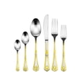 thumbnail image 2 of Joseph Seidh Venezia Collection 72-Pc Luxury Gold Flatware Set for 12 w/Wooden Storage Case, 24 kt Plated Premium Dining Cutlery Service, 2 of 4