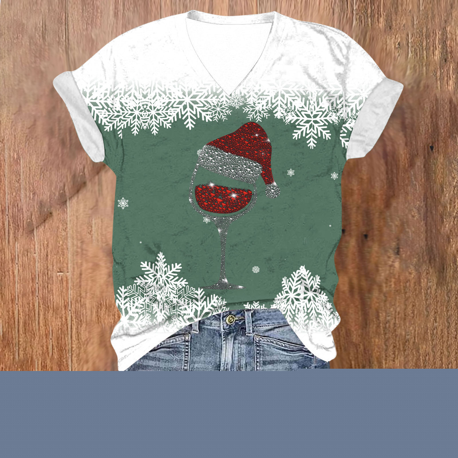 thumbnail image 2 of Blusas de Manga Corta para las Mujeres Causal Cuello en V Camiseta Sólida, Blusas de Verano de las Mujeres para el Hogar Y Diario, 2 of 3