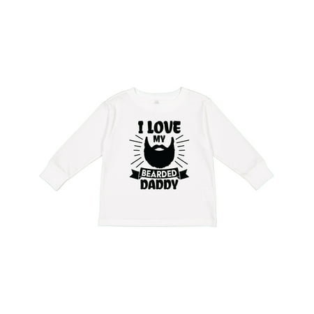 

Inktastic I Love My Bearded Daddy with Beard Silhouette Gift Toddler Boy or Toddler Girl Long Sleeve T-Shirt