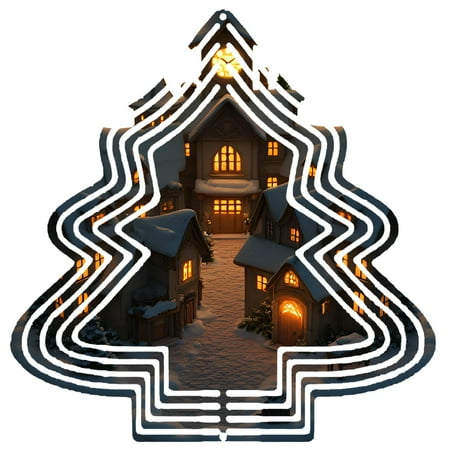Metal Hanging Christmas Tree-Shaped Wind Decorations – Festive Garden Spinners with Concentric Circle Design for Yard and Garden Metal Hanging Christmas Tree-Shaped Wind Decorations – Festive Garden Spinners with Concentric Circle Design for Yard and Garden