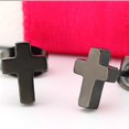 thumbnail image 4 of GHSOHS Minimalist Titanium Steel Cross Stud Earrings for Men Women Punk Fashion Gold Silver Plated Black Earrings Jewelry Gift, 4 of 5